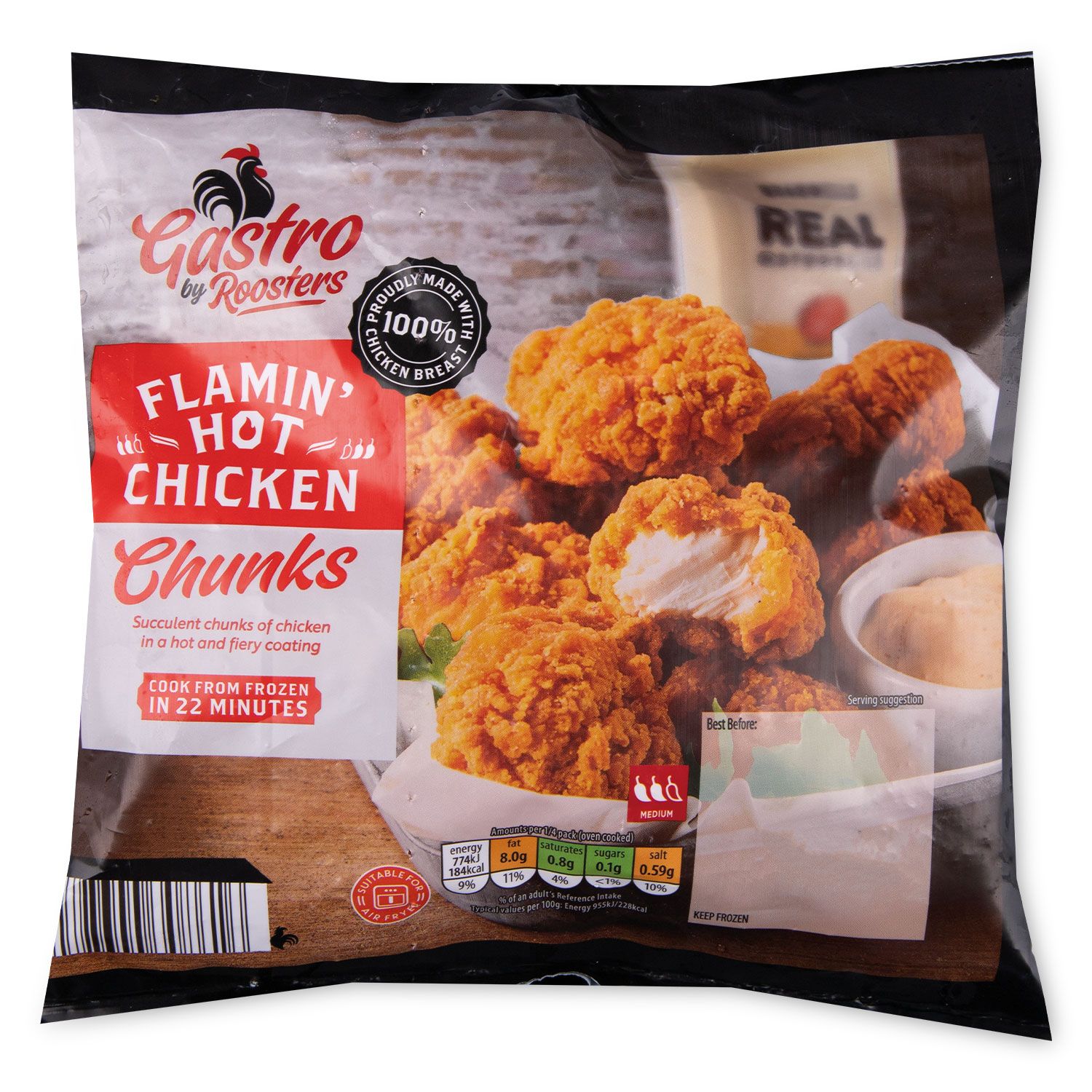 Hot & Spicy Chicken Chunks 356g Roosters Gastro